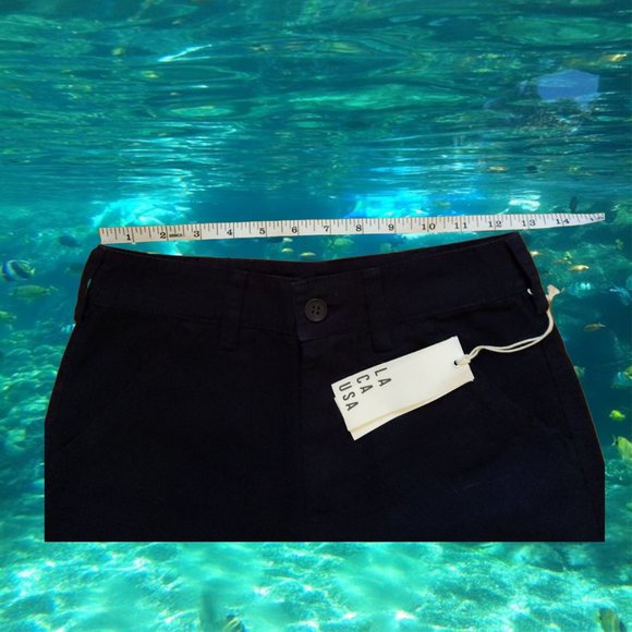 NWT  Lacausa Brushed Stella Trousers  Navy utility straight pants - Picture 4 of 5